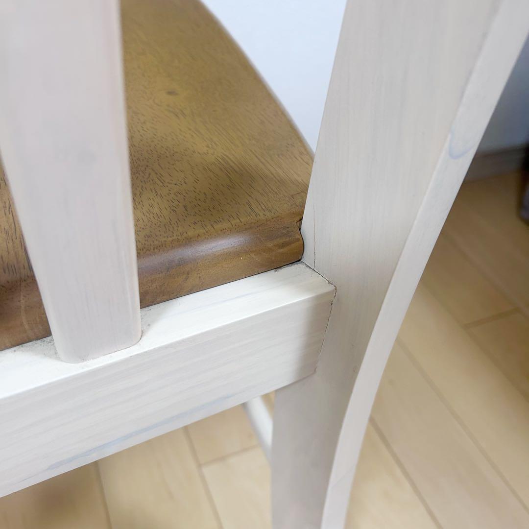 フレンチカントリー　ダイニングチェア　姫家具　天然木　ラバーウッドロココ調白家具