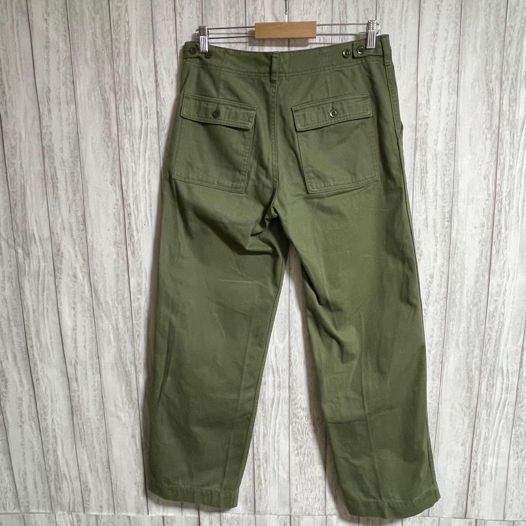 テリー完売 スピックアンドスパン ルーズベイカーパンツ カーキ サイズ40