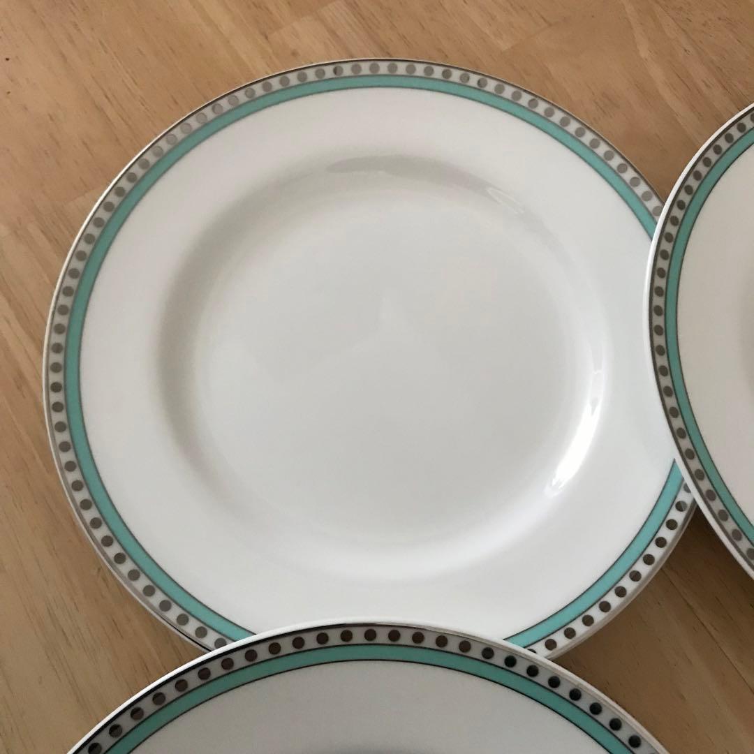 TIFFNY &Co.プラチナブルーバンド デザートプレート4枚セット