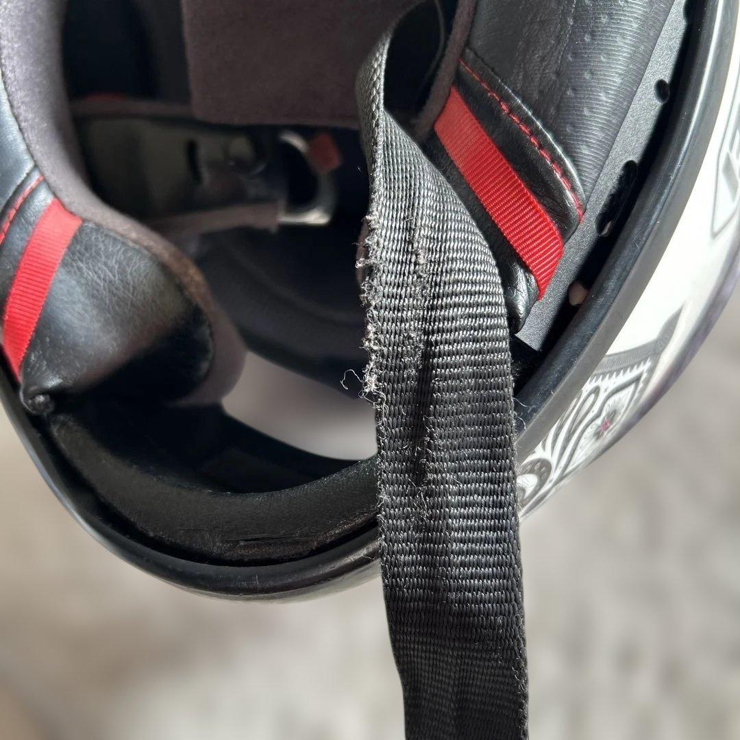 SHOEI フルフェイスヘルメットLサイズ　 ホワイト ペイズリー柄 バイク用