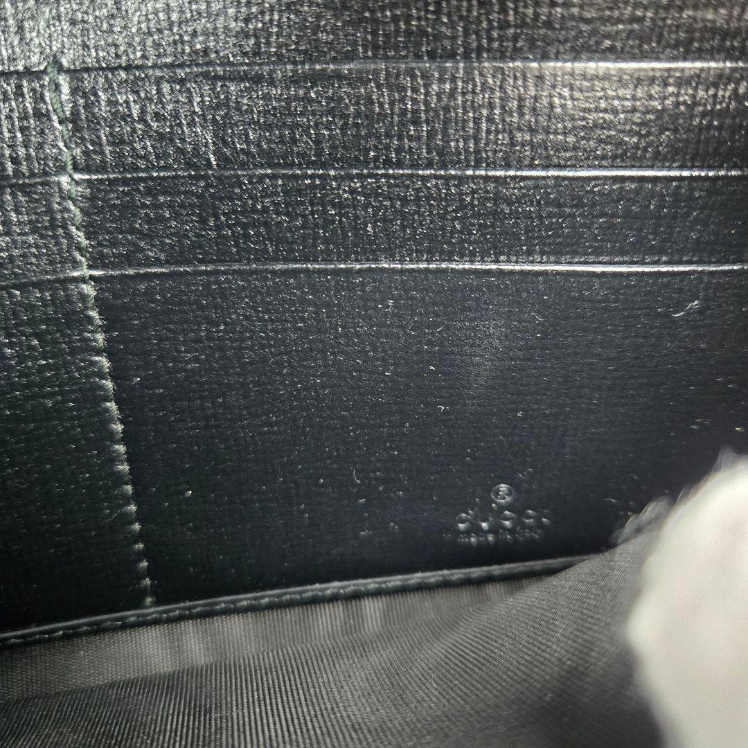 【美品】 GUCCI グッチ GGマリーナ 長財布 財布 ブラック レザー 黒