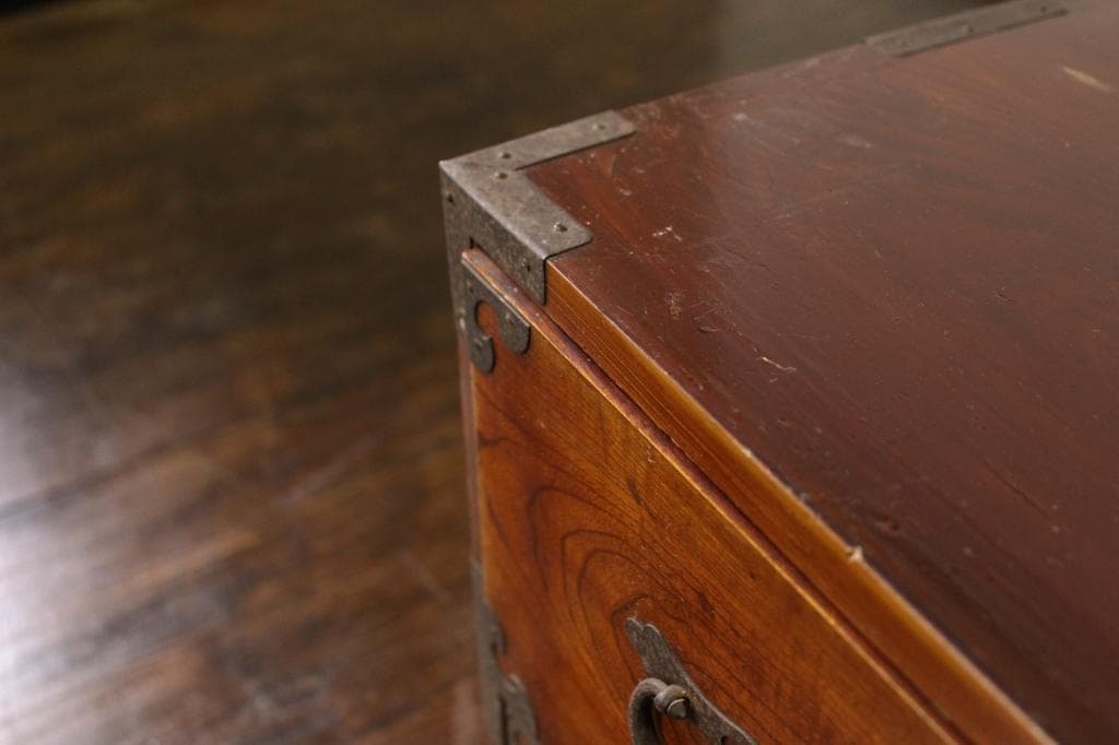 欅材！庄内箪笥・4杯！時代箪笥和家具古道具古家具古民藝和モダンローボード古布