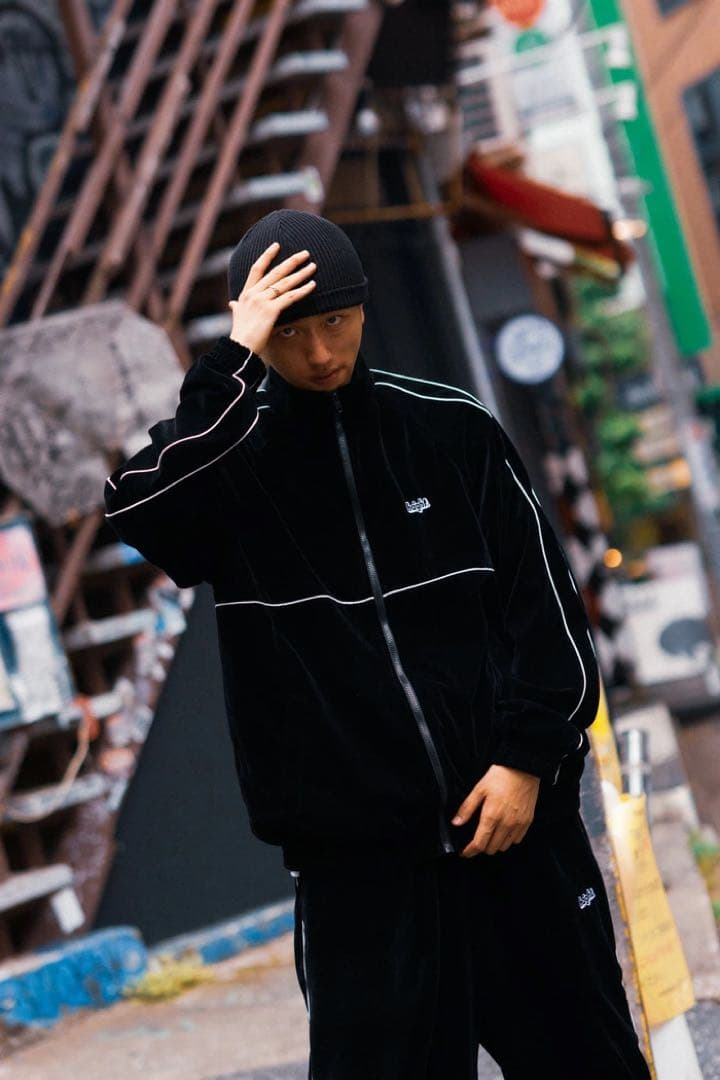 上下セットHAIGHT ヘイト ベロアトラックジャケット ブラック XL