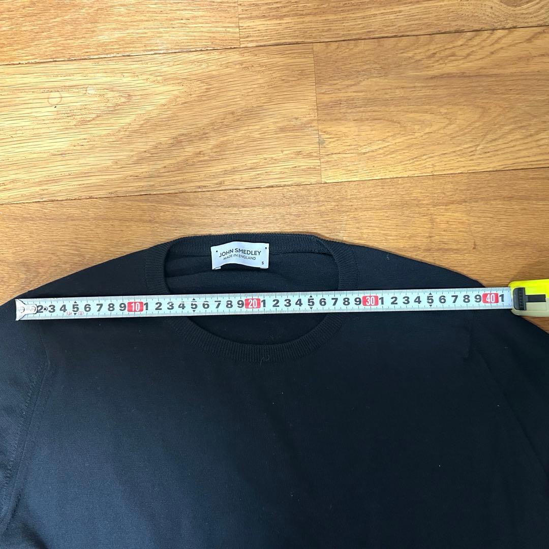 JOHN SMEDLEY ジョンスメドレー クルーネックニット ブラック S