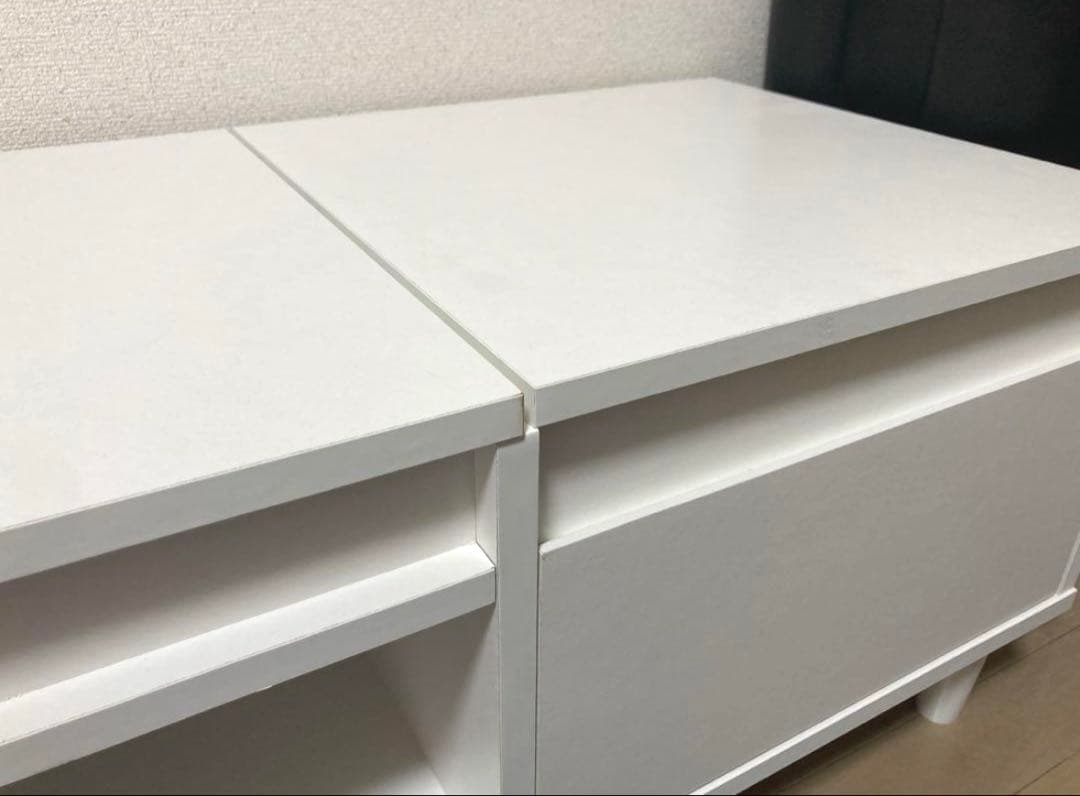 極美品送料無料LOWYAミラードレッサーテーブルメイク台収納ロータイプ鏡棚ロウヤ