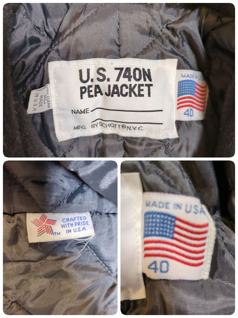 【希少】Schott U.S.740N ピーコート USA製 40サイズ