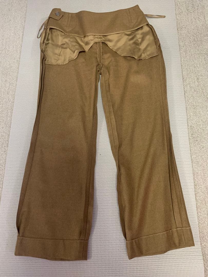 HERMÈS 38ブラウン フレアパンツ ベルト付き