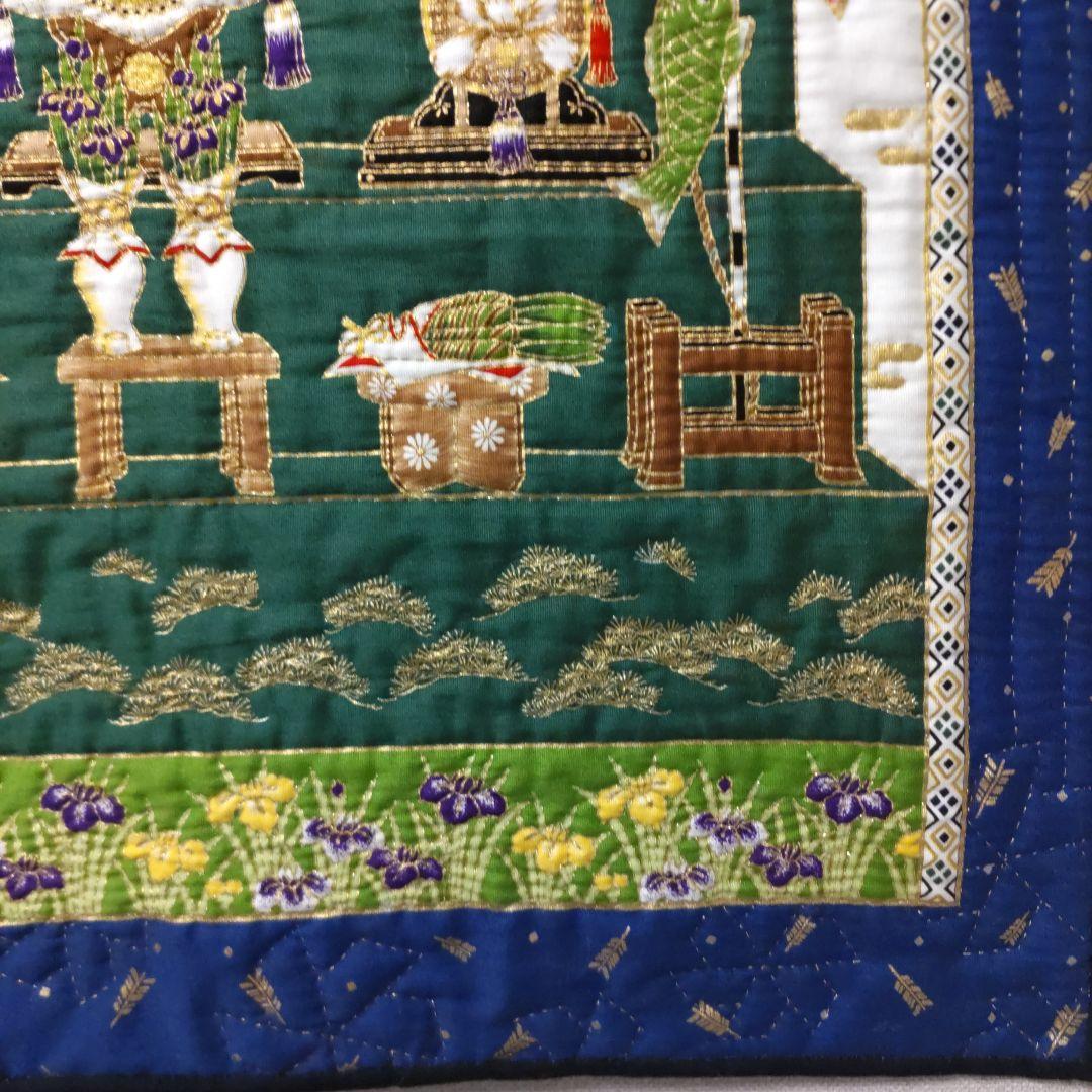 ✨④端午の節句パネル生地タペストリー[金糸使用]✨パッチワークキルトハンドメイド