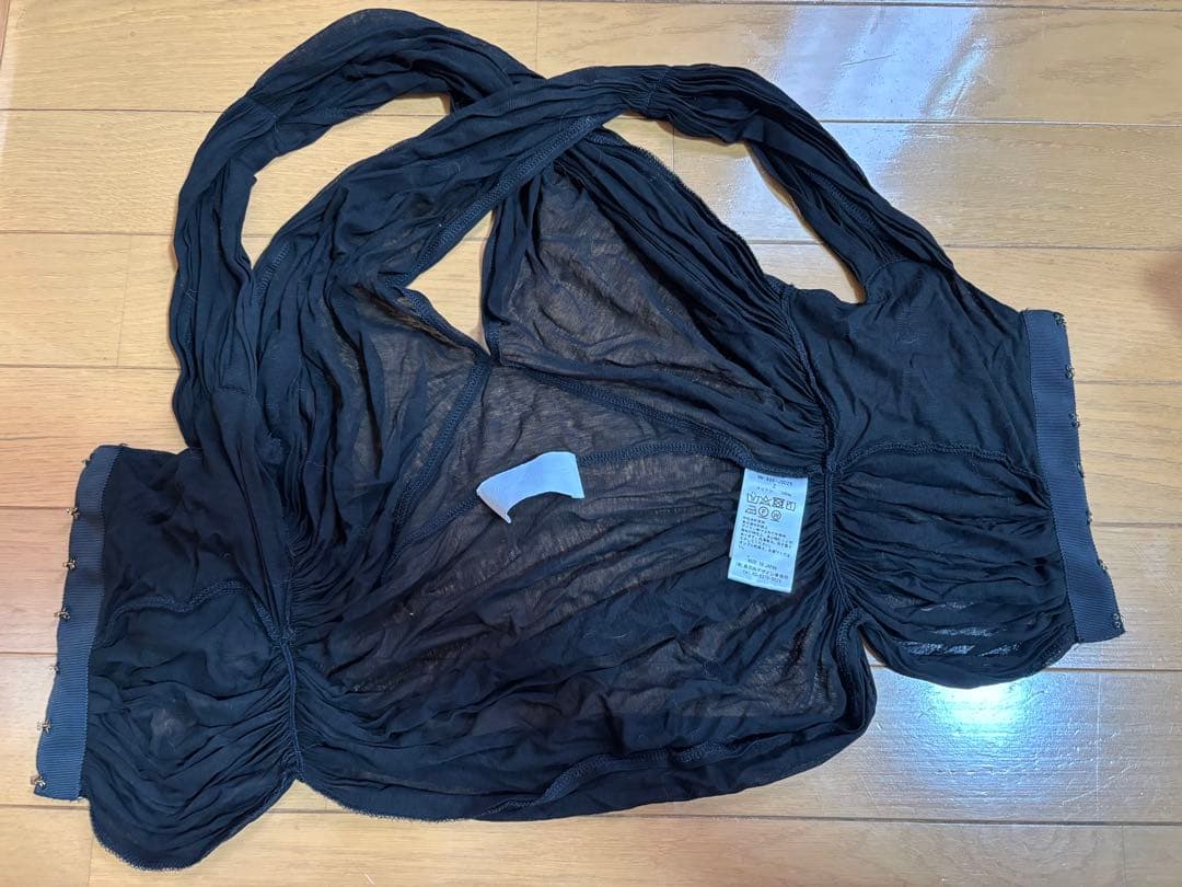 マメクロゴウチ　キャミソール　ビスチェ　コットン　ブラック