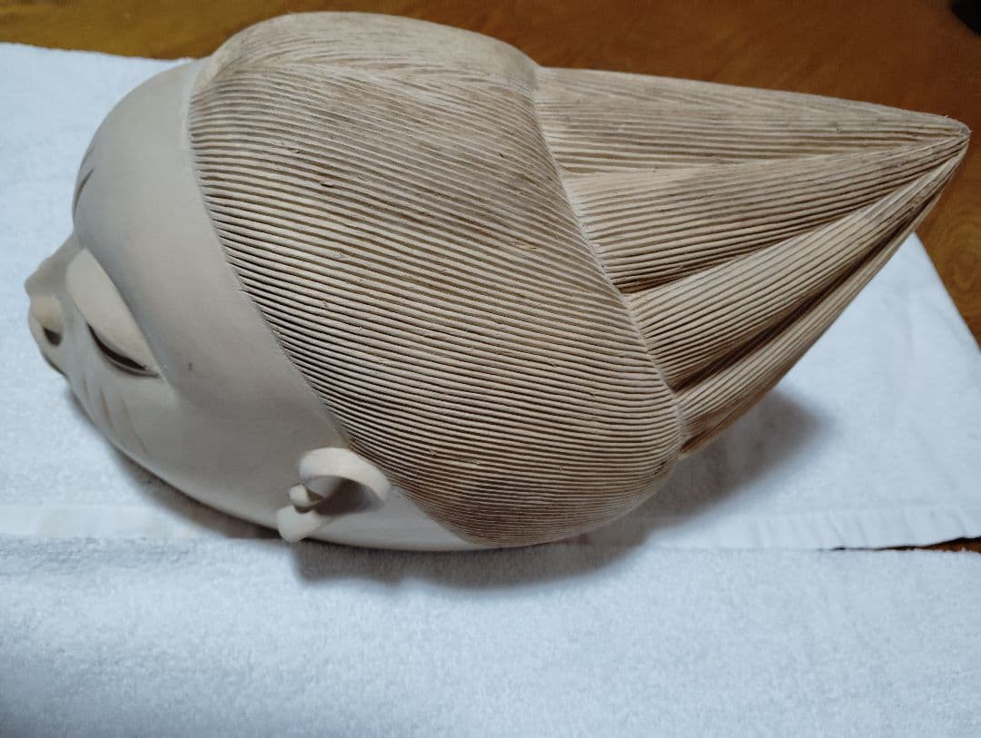 ベナン出身彫刻師　手作りの木製御面　アフリカ彫刻　現代アーティスト　美品　芸術品