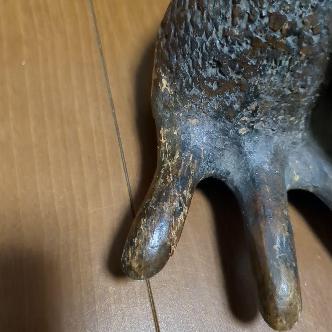 木彫り　亀　一刀彫　木製　古道具　アンティーク　レトロ　雑貨　骨董　手彫り