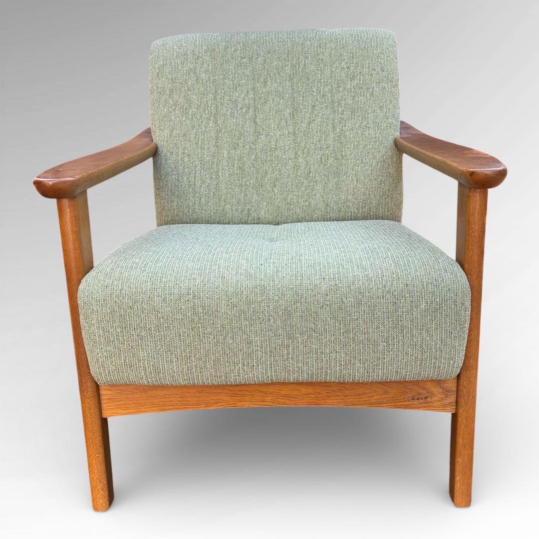 定価9万以上　美品　浜本工芸　チェア　ナラ材　無垢　一枚板　洗濯可　希少　北欧