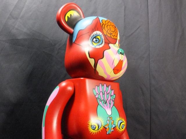 現代美術 田名網敬一　直筆サイン『BE@RBRICK 1000％赤』1205B