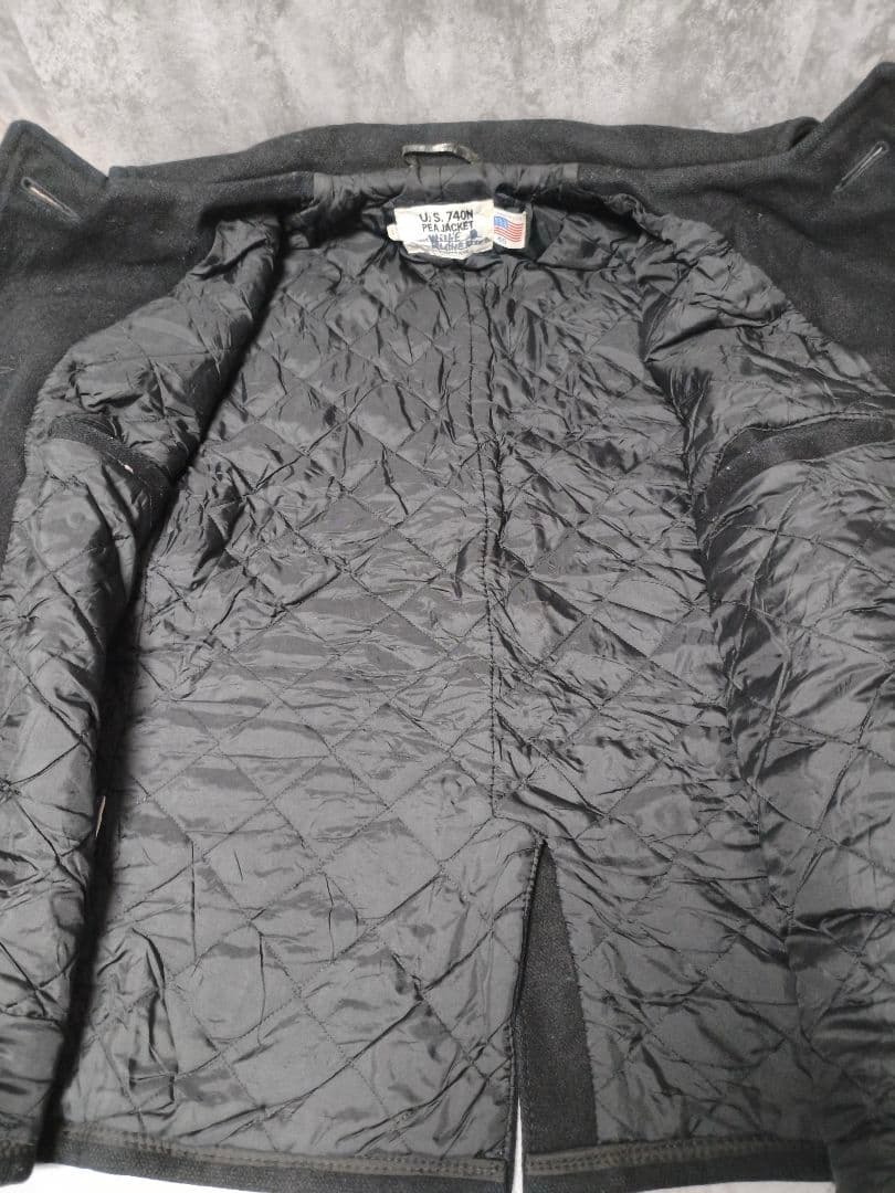 3XL位　schott Pコート キルティング　ヴィンテージ　黒　46