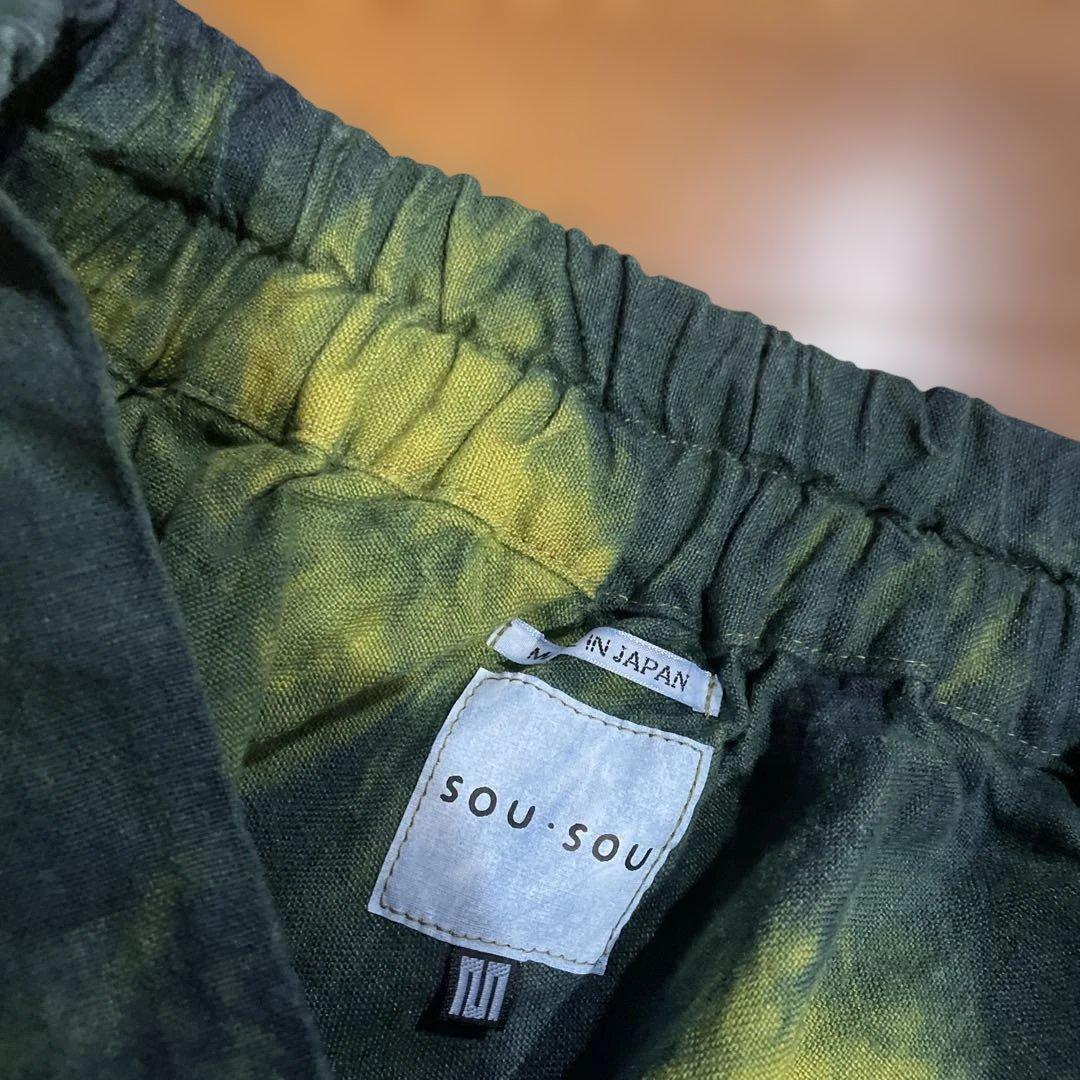 藍染　SOU・SOU 富士　L 麻のパンツ　むらくも染　USED 麻100%