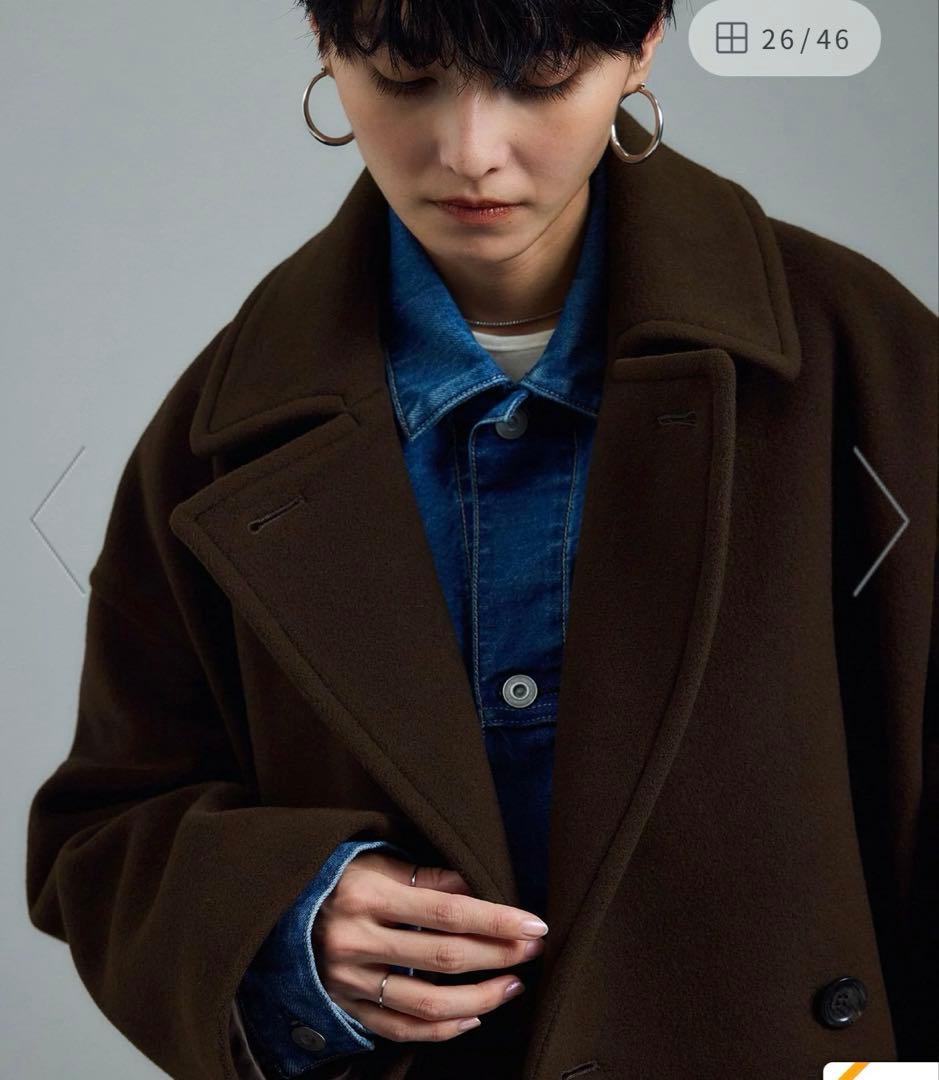 [期間限定価格]MANTECOウールPコート　ブラウンＳ