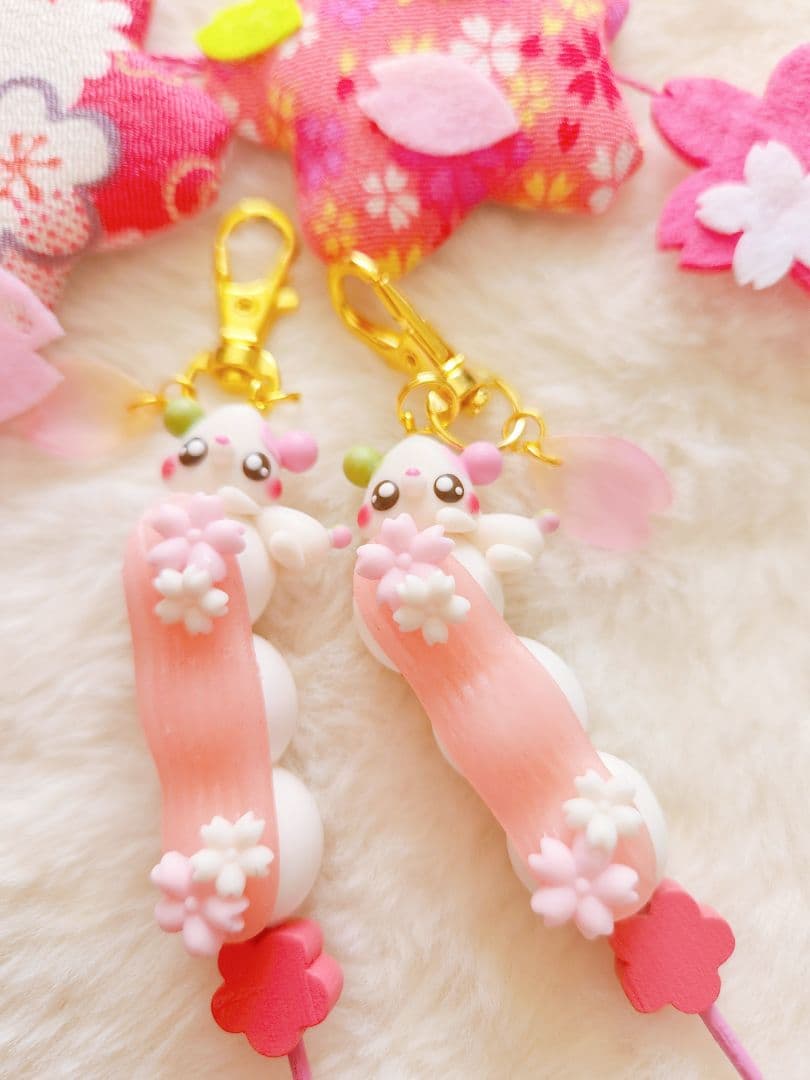 春爛漫フラワー団子　パンダ　フェイクスイーツ　樹脂粘土　スイーツデコ　春