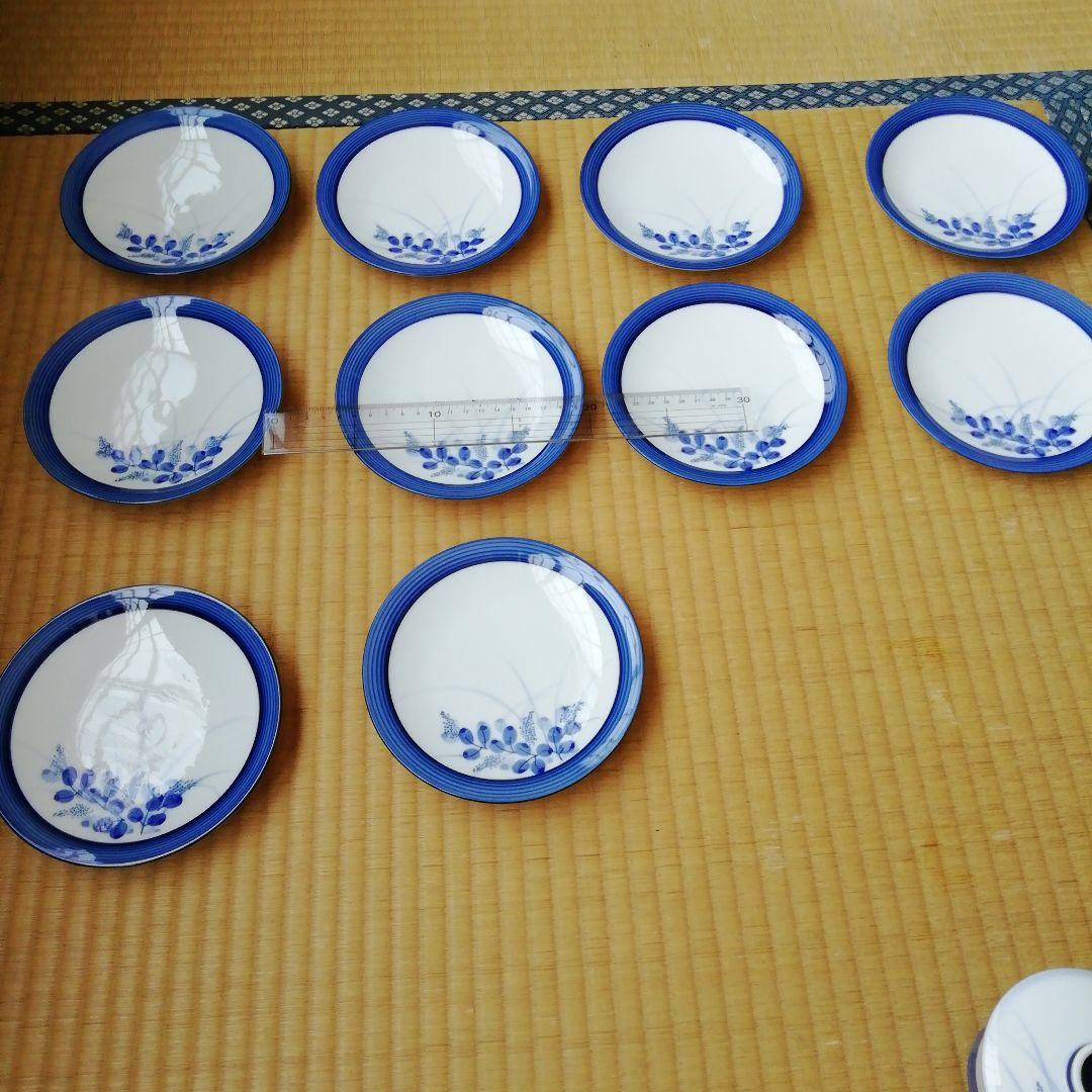 白青花柄陶磁器食器99枚セット