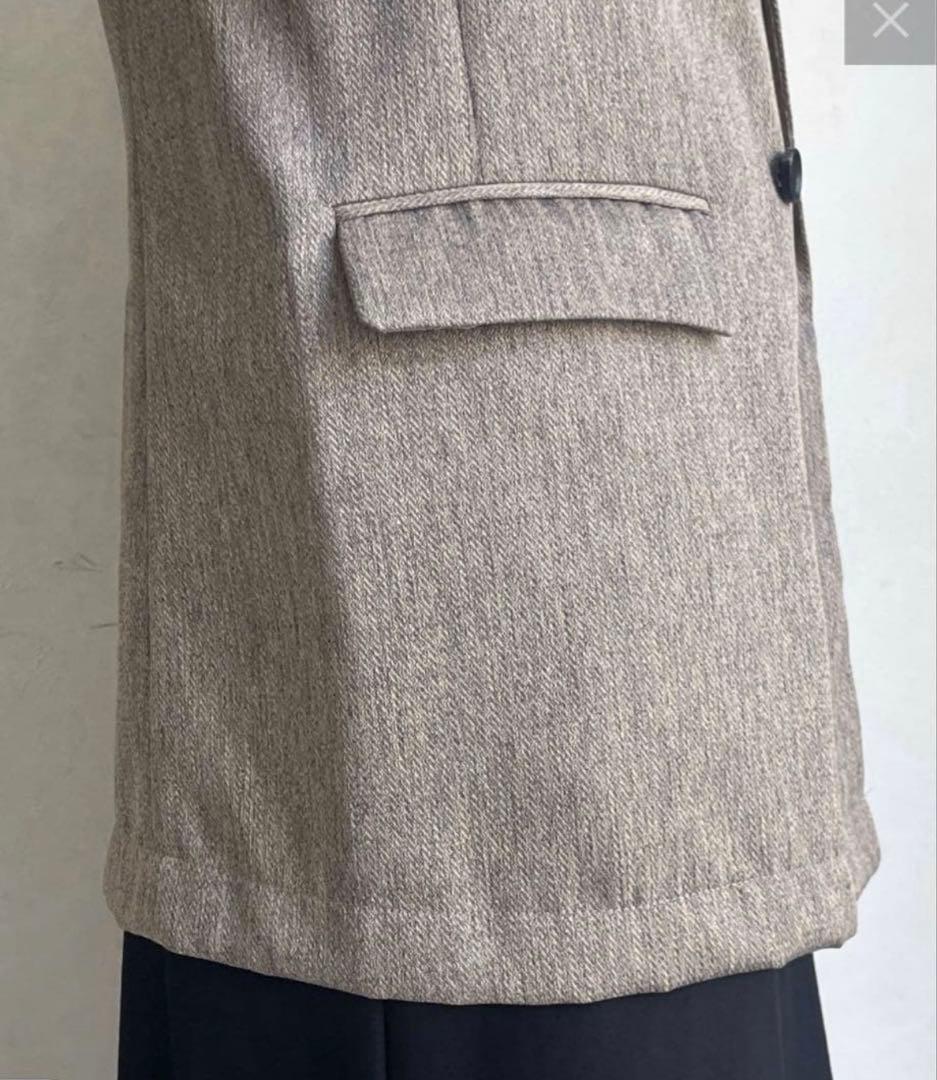 美品　doudou ヘリンボンダブルジャケット ベージュ