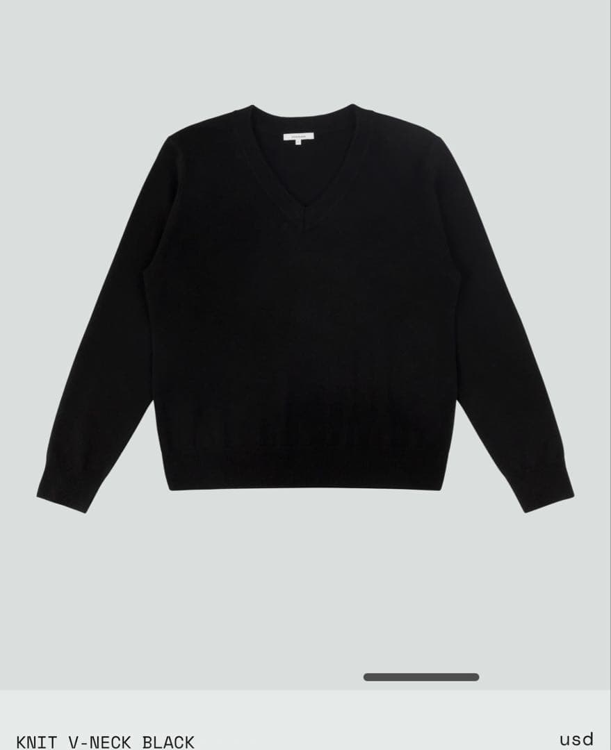 トップス entire studios KNIT V-NECK BLACK xs-s