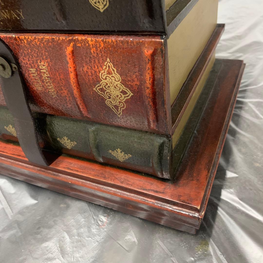 中古アンティーク調 洋書スタイル小物入れ 木製箱 ヴィンテージ風 サイドチェスト