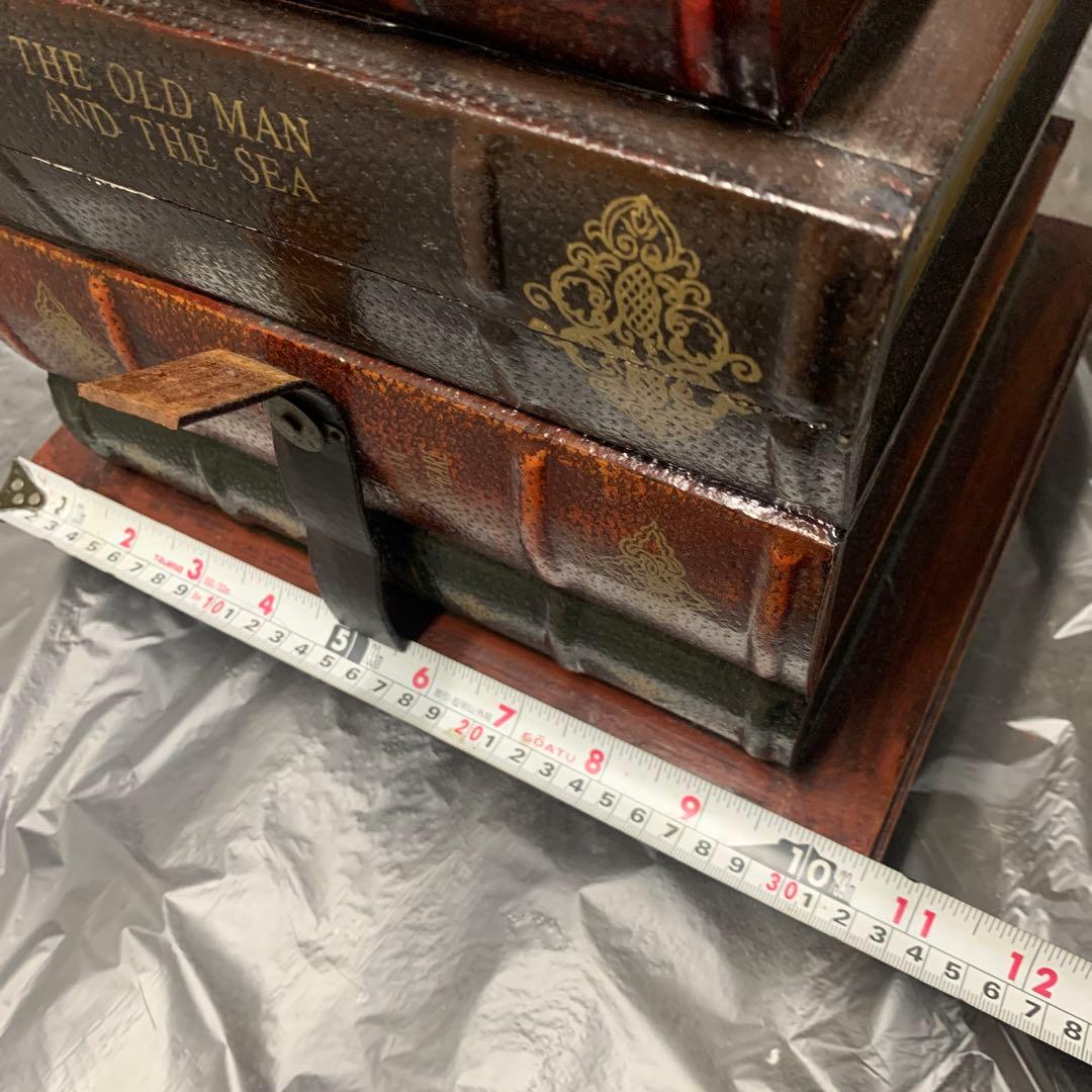 中古アンティーク調 洋書スタイル小物入れ 木製箱 ヴィンテージ風 サイドチェスト