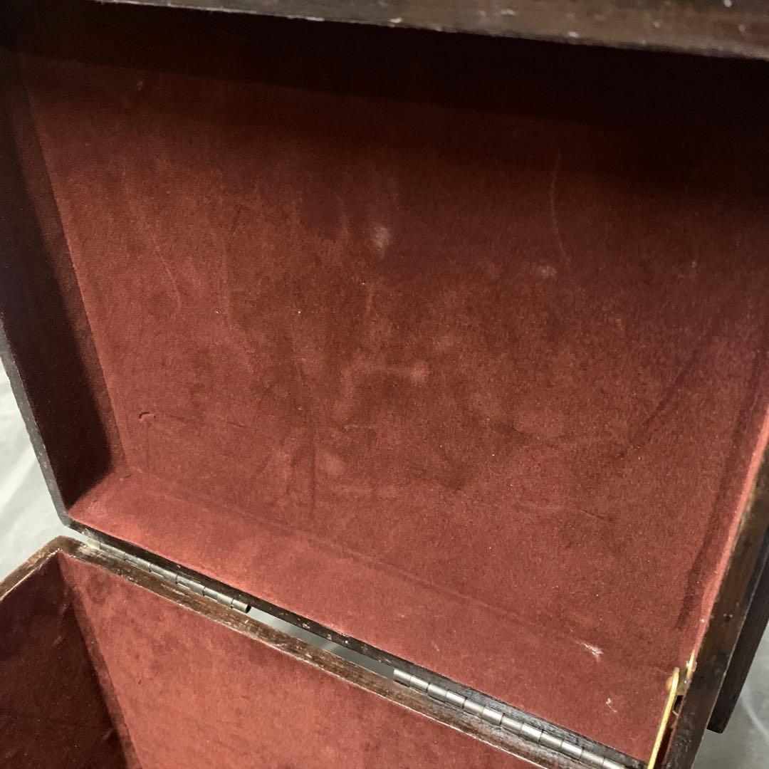 中古アンティーク調 洋書スタイル小物入れ 木製箱 ヴィンテージ風 サイドチェスト