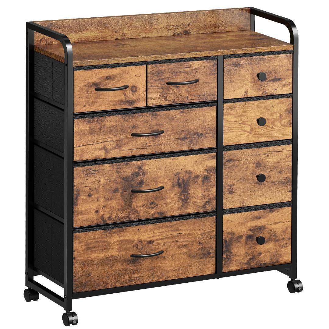 タンス チェスト 4段9杯 収納 おしゃれ キャスター付き 収納 衣装