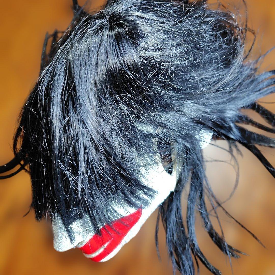 マスク　シルバー 　 黒髪付き