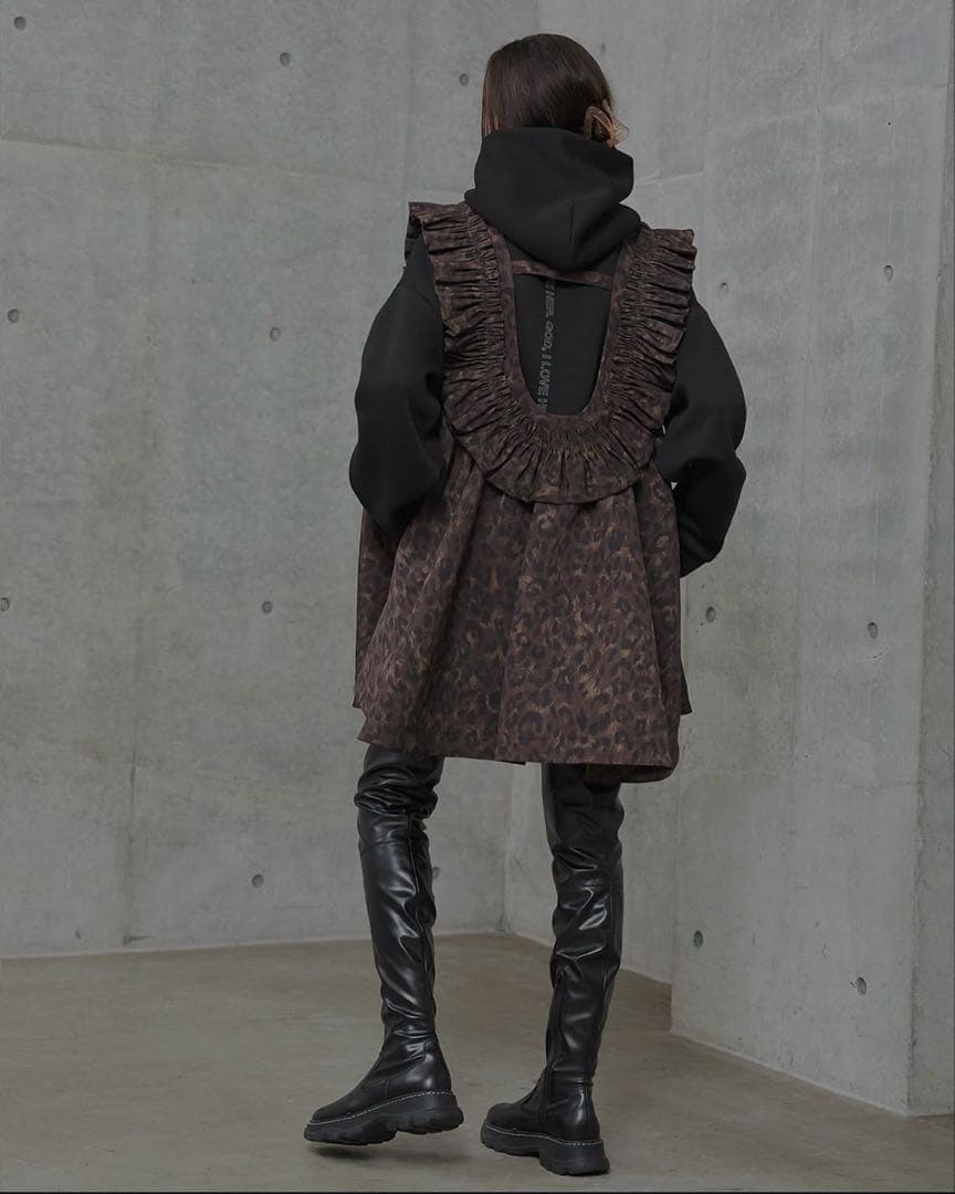 [COEL]レオパードフリルミニワンピース