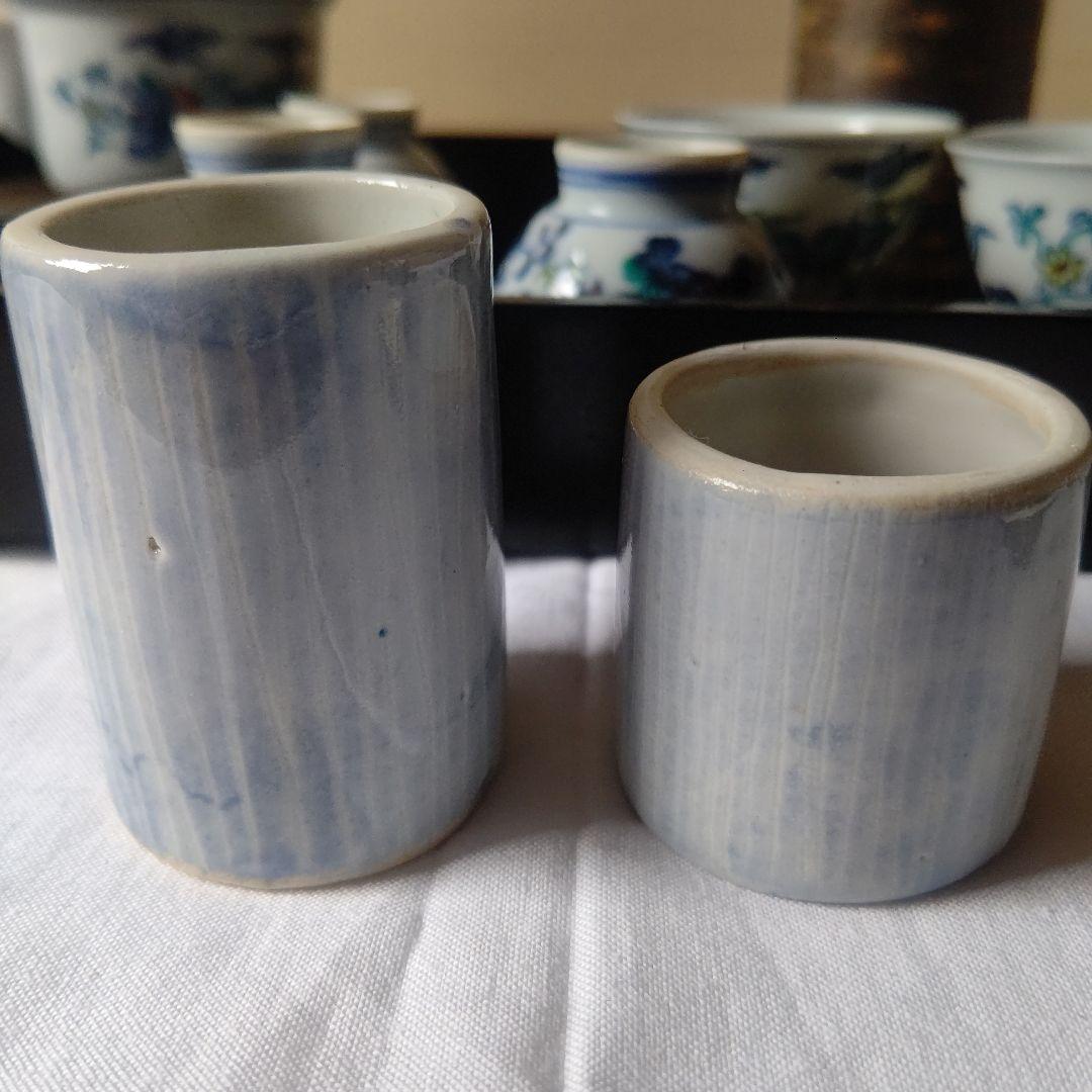 値下げ！大明成化年製　煎茶道具　お点前セット　お盆付　茶筒