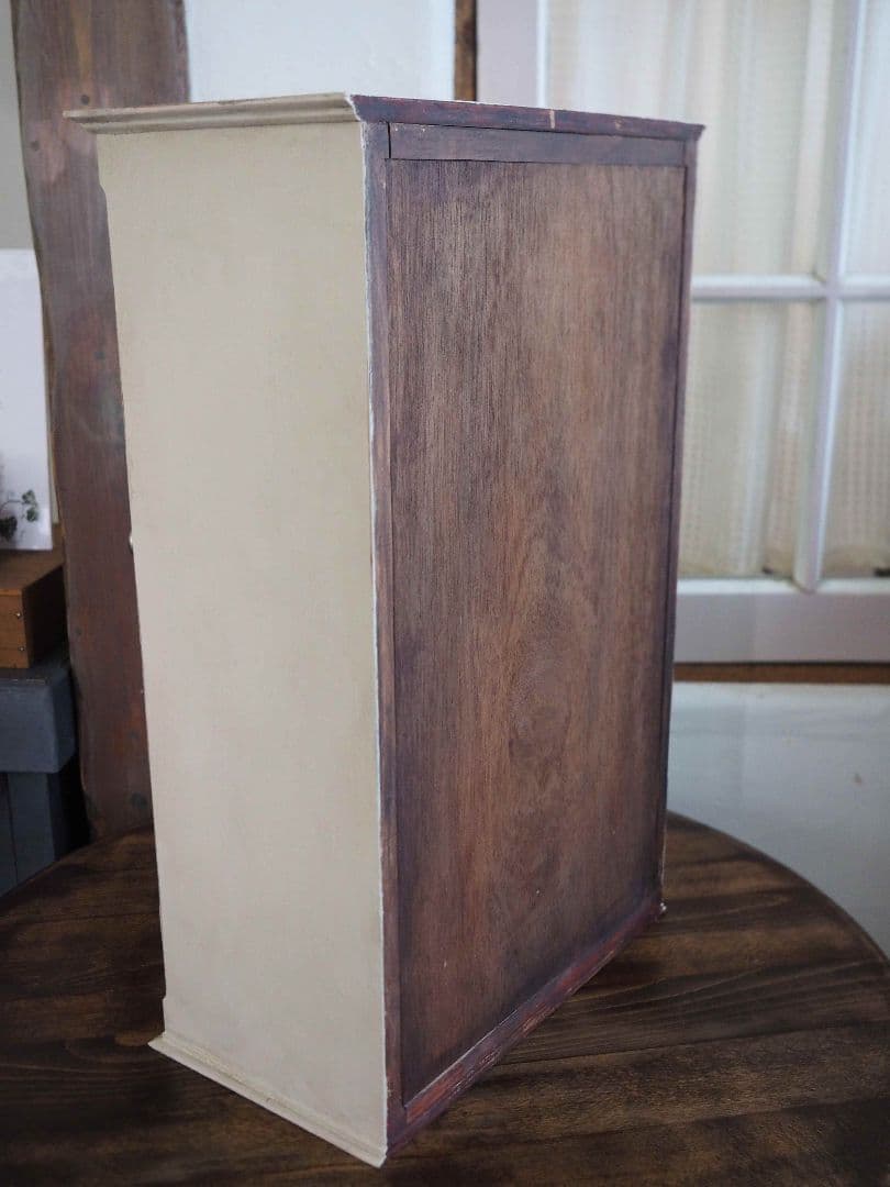 フランス　アンティーク　木製ガラス扉収納　キャビネット　棚　アンティーク家具