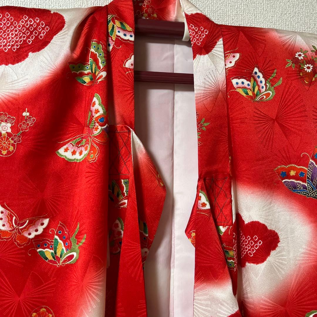 七五三　五歳　七歳　正絹　赤　フルセット