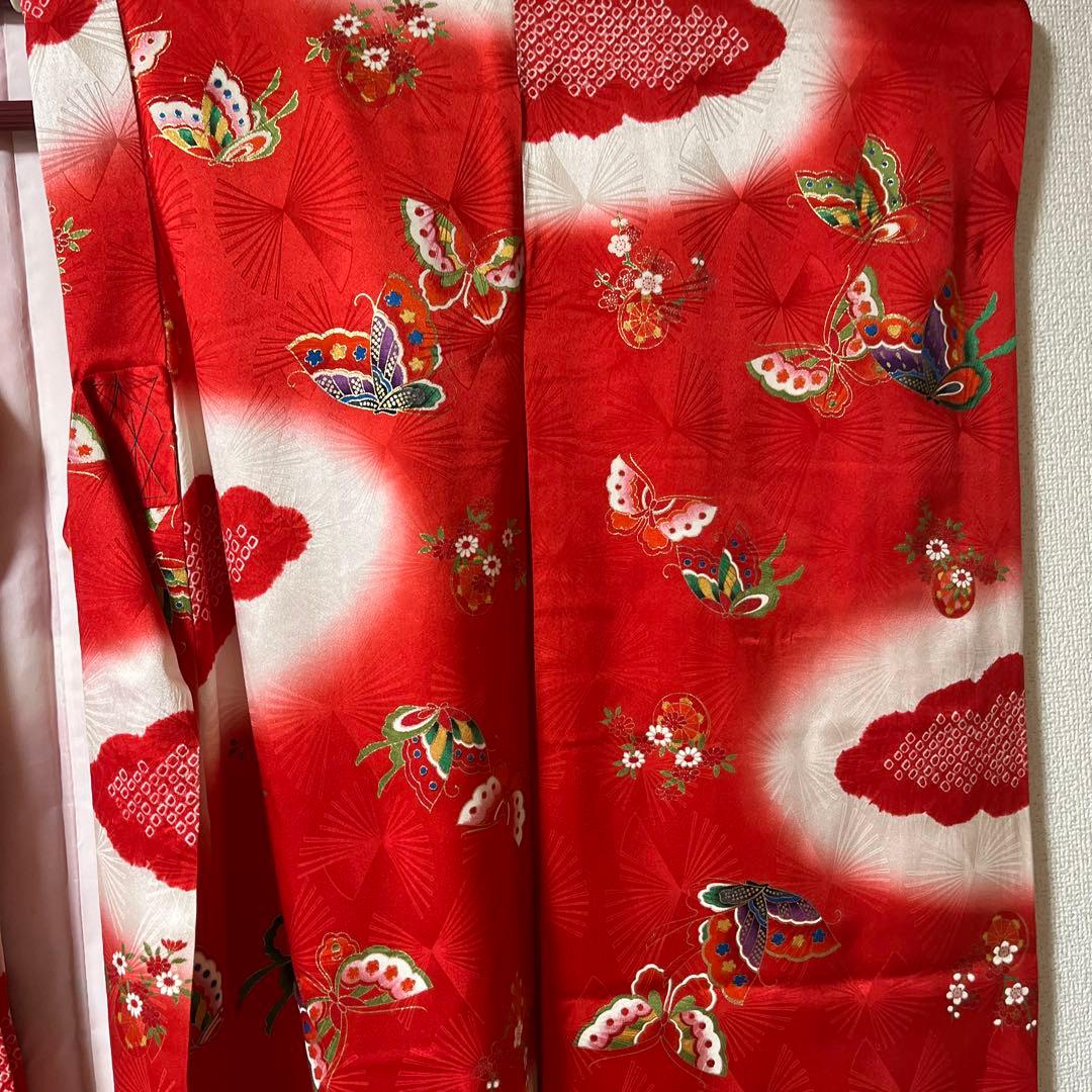 七五三　五歳　七歳　正絹　赤　フルセット