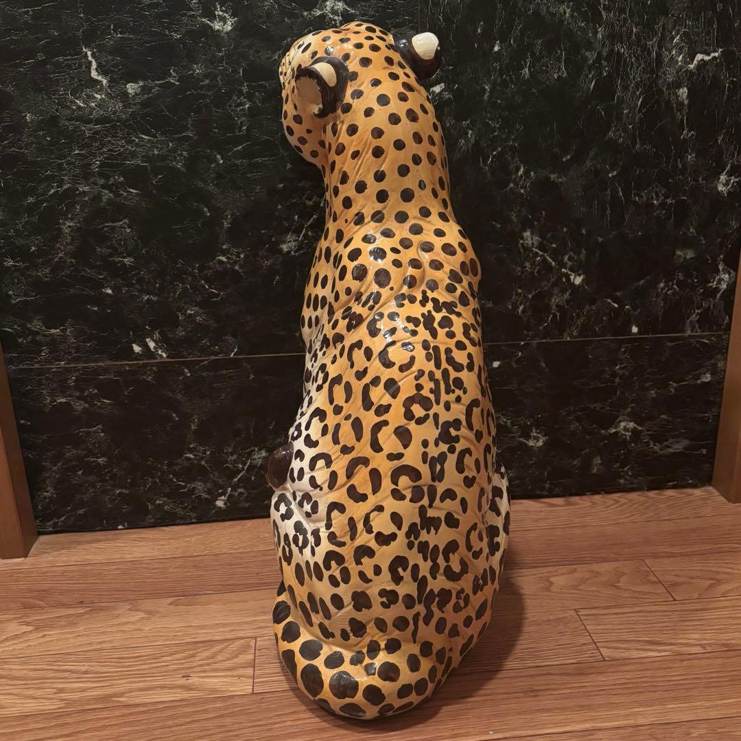 美品！豹　特大　陶器　置き物　インテリア　オブジェ　イタリア製