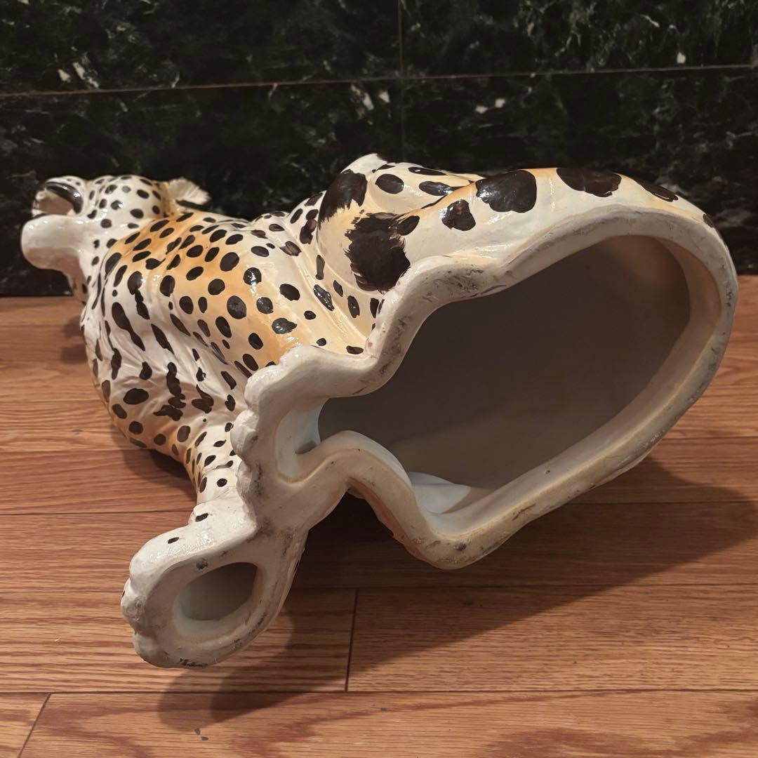 美品！豹　特大　陶器　置き物　インテリア　オブジェ　イタリア製