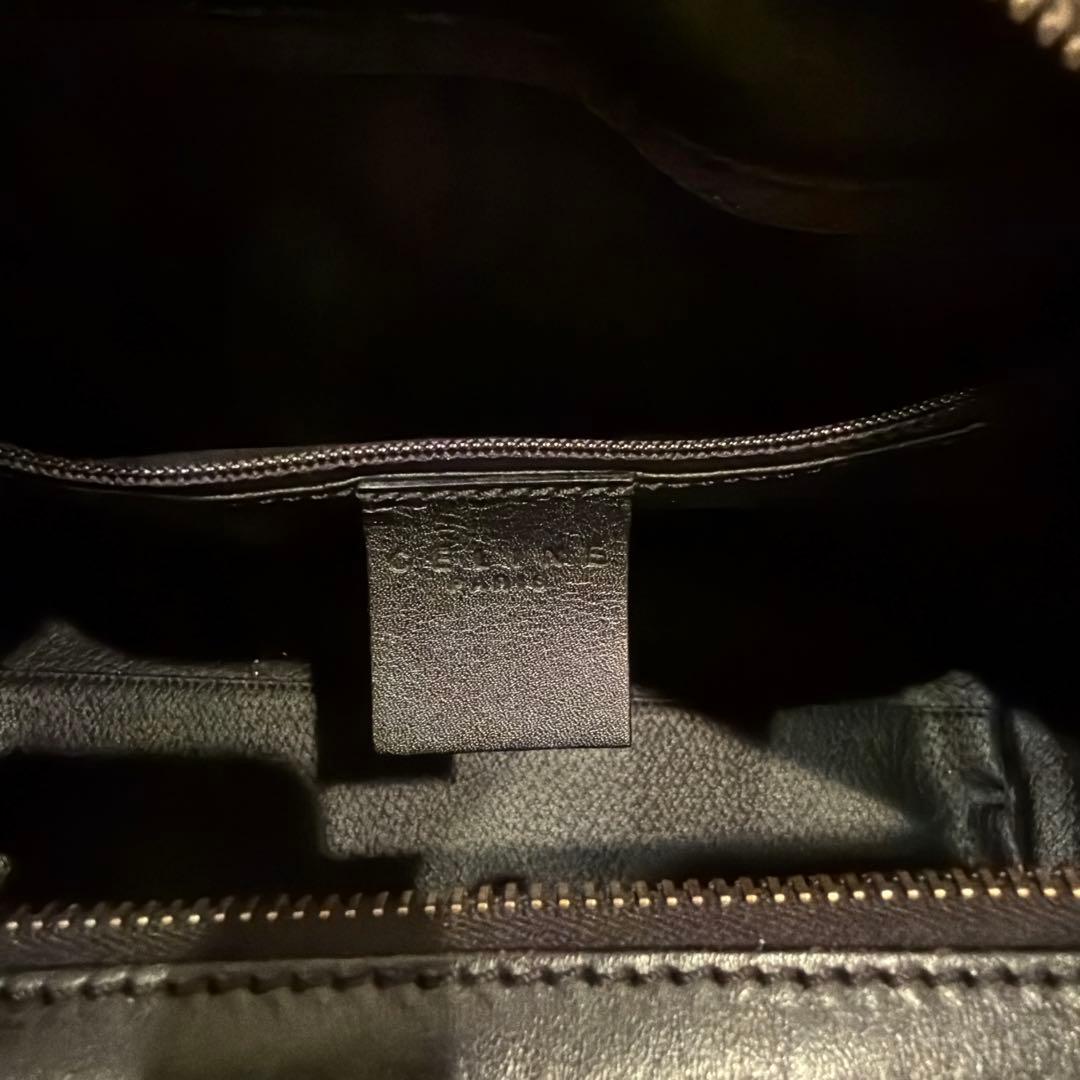 セリーヌ　黒　マカダム柄ミニボストンバッグ