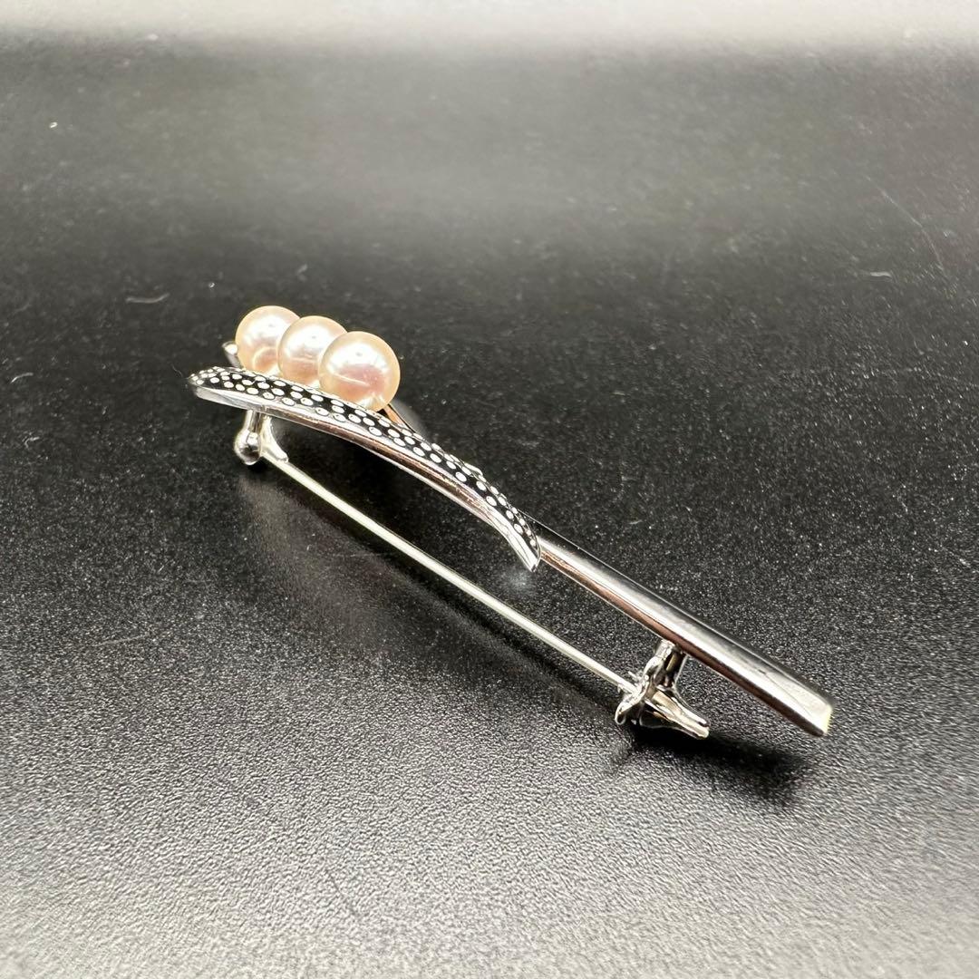 極美品✨　MIKIMOTO ミキモト　パール　ブローチ　ロゴ　刻印　1561