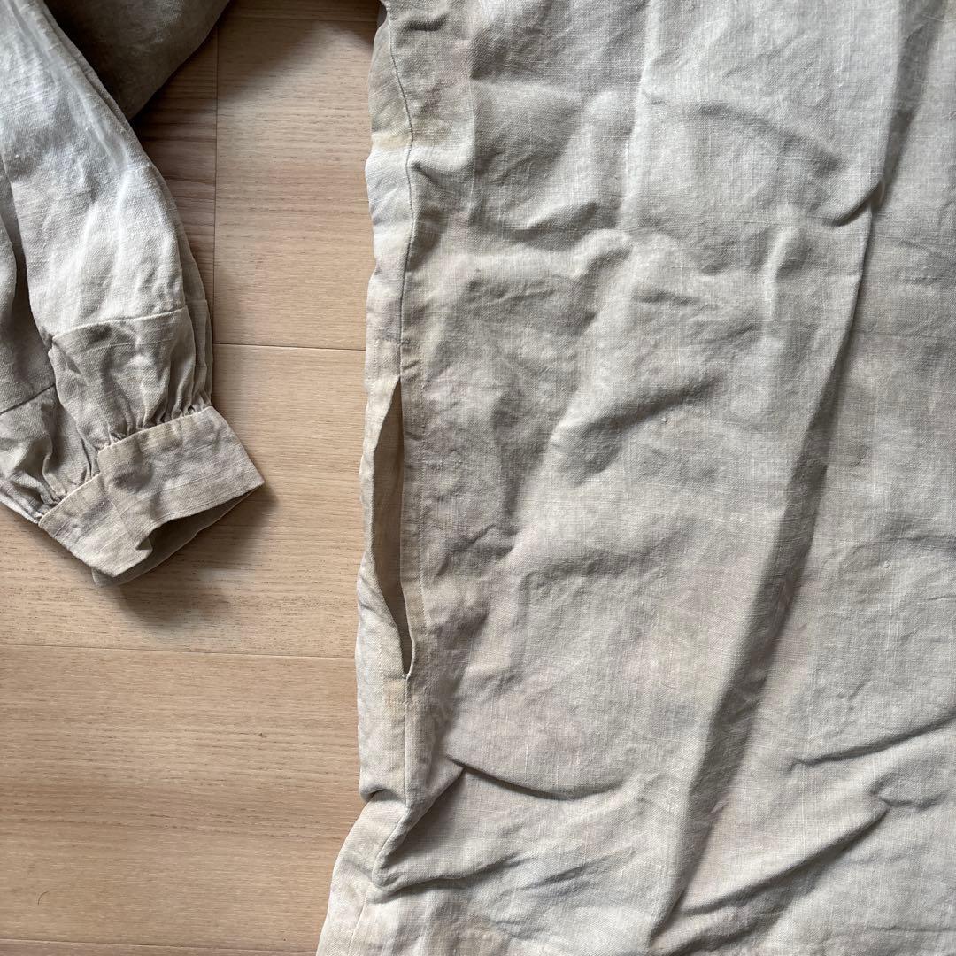 あ*え様 フレンチ　リネンスモック　vintage生地　 ボージョン　ボロ