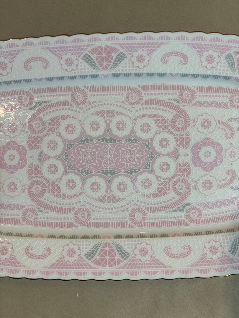 激カワ‼️新品　前畑陶器　ピンク花柄　オーバルプレート　中皿5枚　林九郎好きの方も