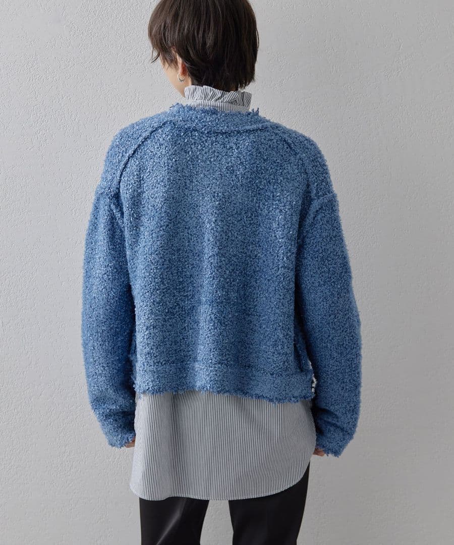 新品✨2025 ウィムガゼット ニットTWEEDYジャケット 金ボタン サックス