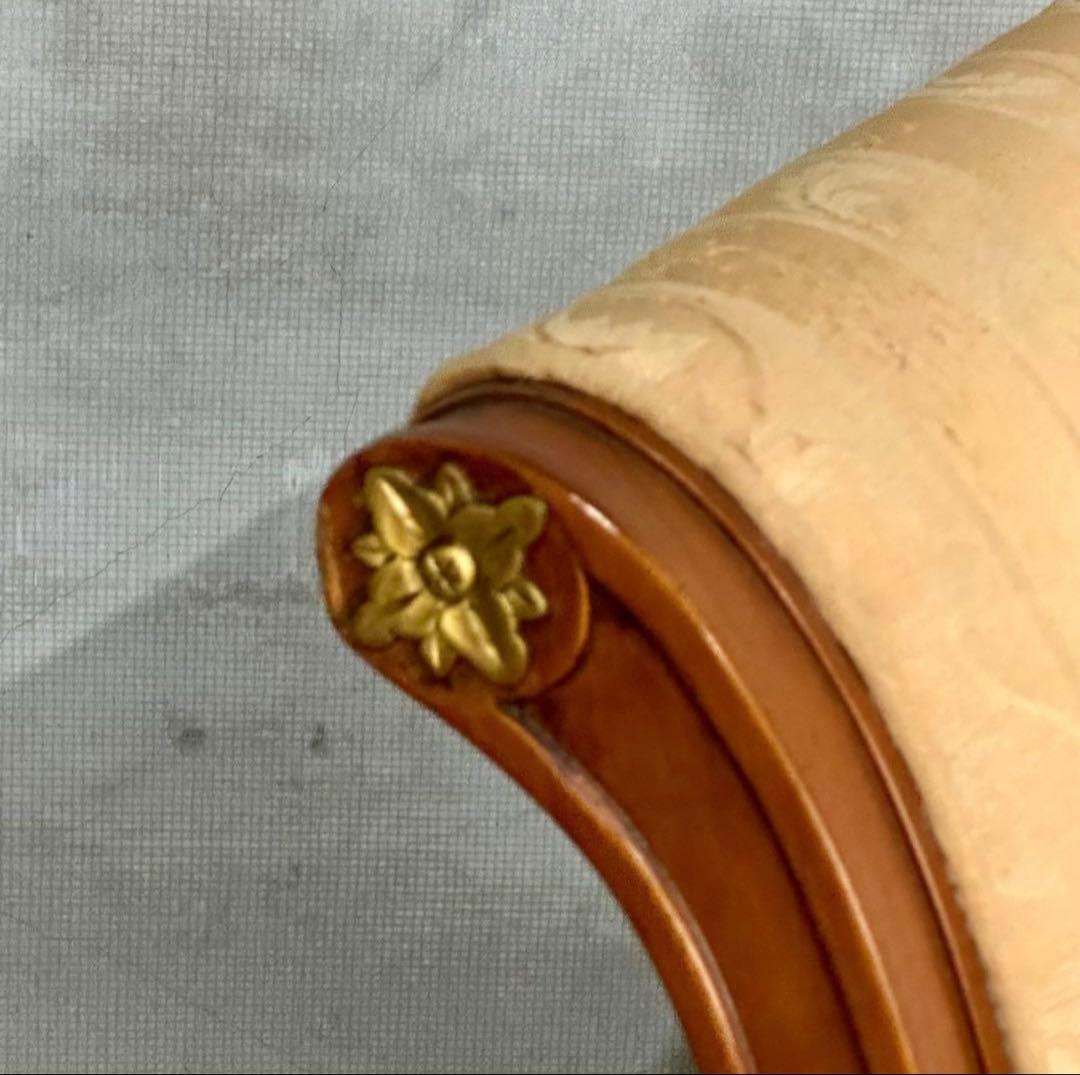 ✦優雅な曲線美✦ロココ調クラシックチェア　アームチェア　真鍮調装飾　ヴィンテージ