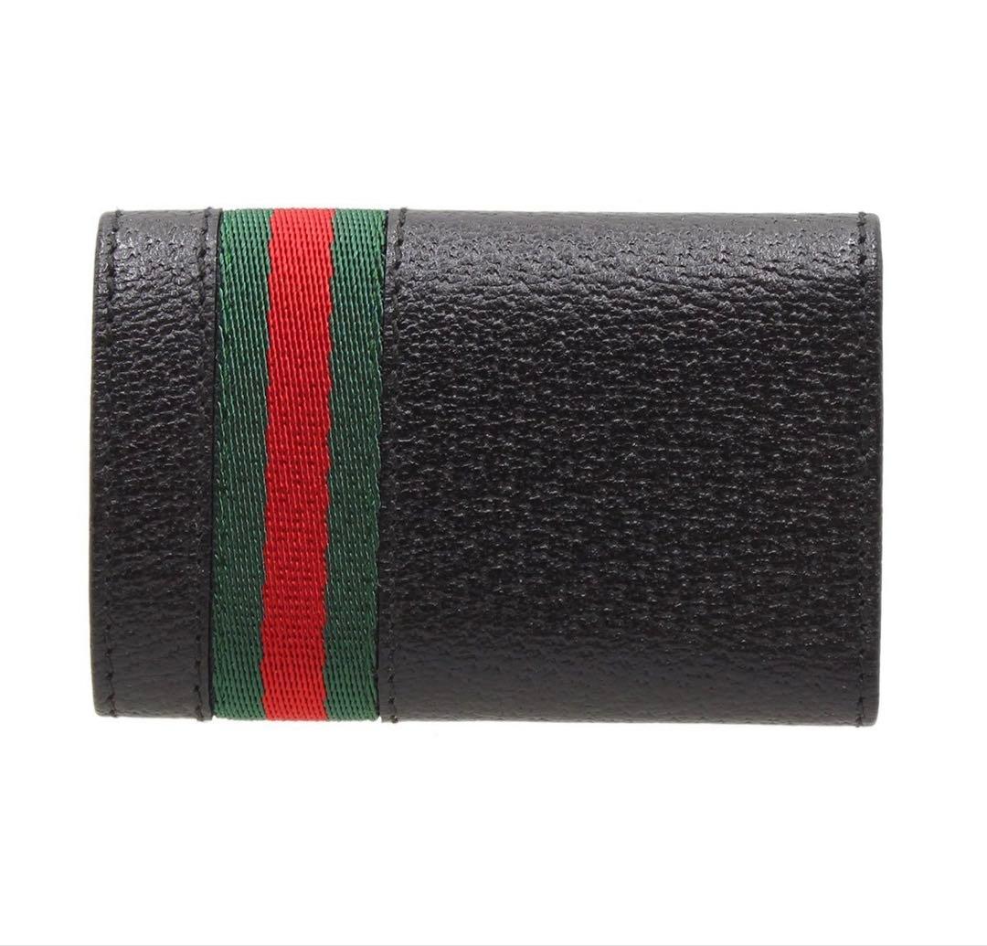 N2598 未使用!! グッチ シェリーライン レザー 6連 キーケース