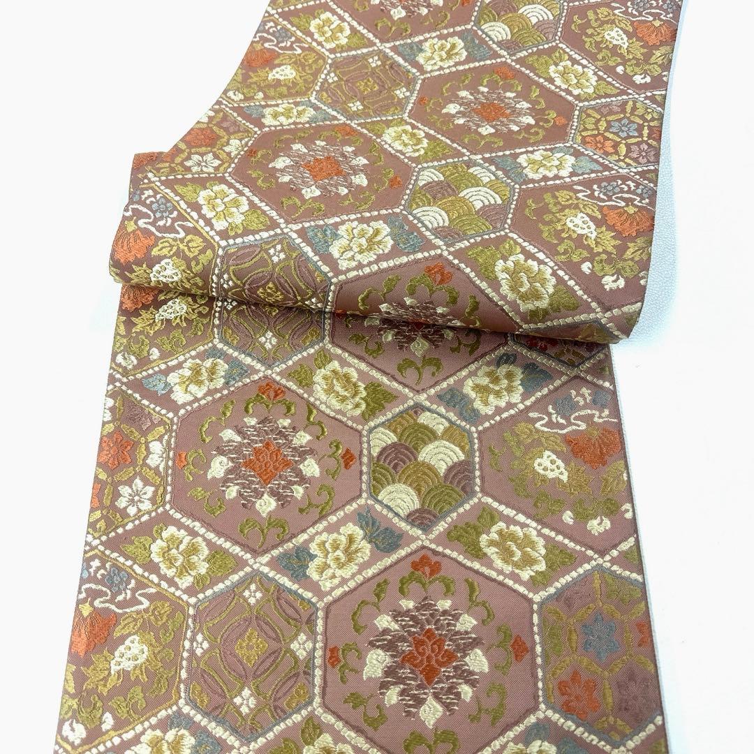 帯5808 ●高級 正絹 六通 袋帯