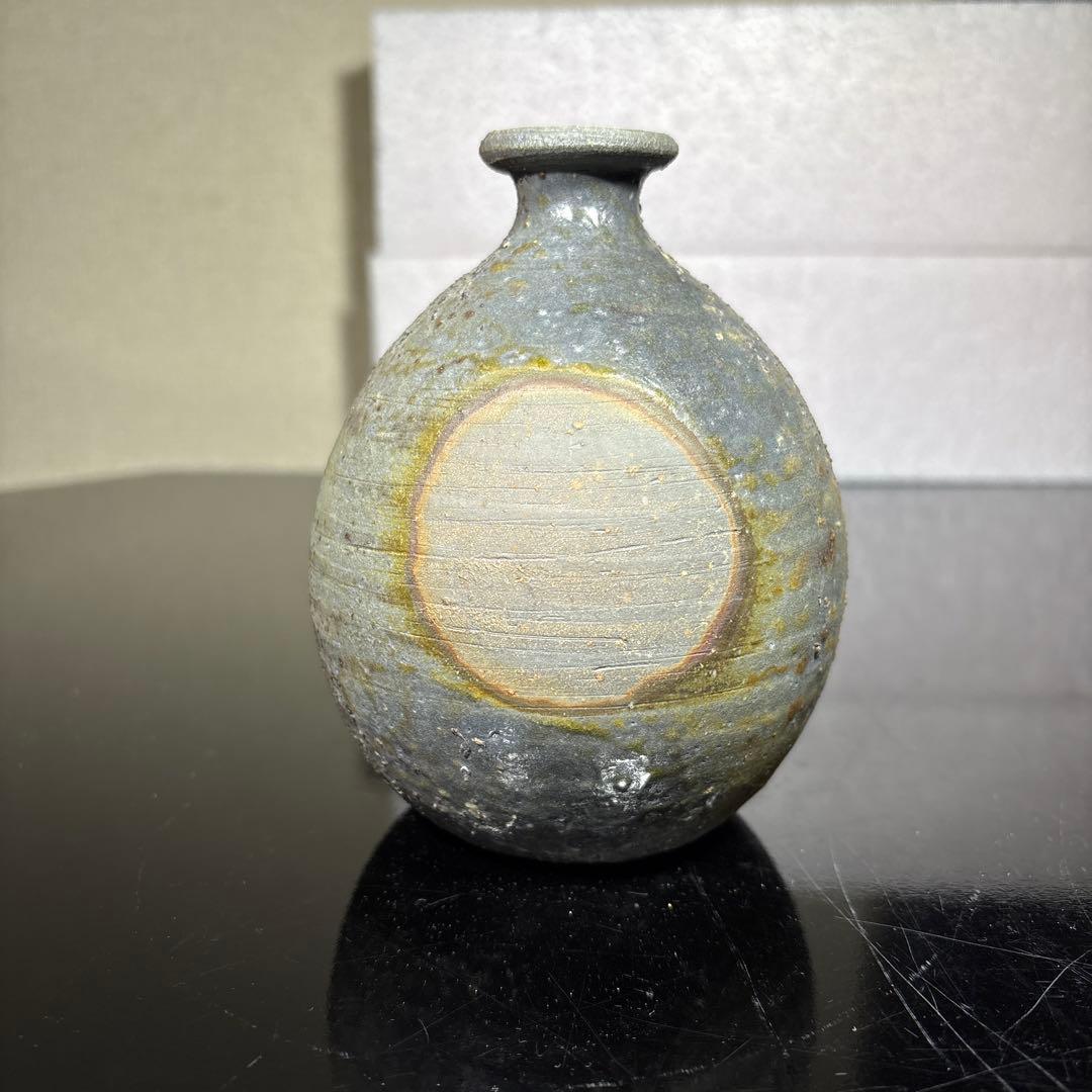 真作　人間国宝　藤原雄　希少作　備前無変徳利　高さ約13センチ