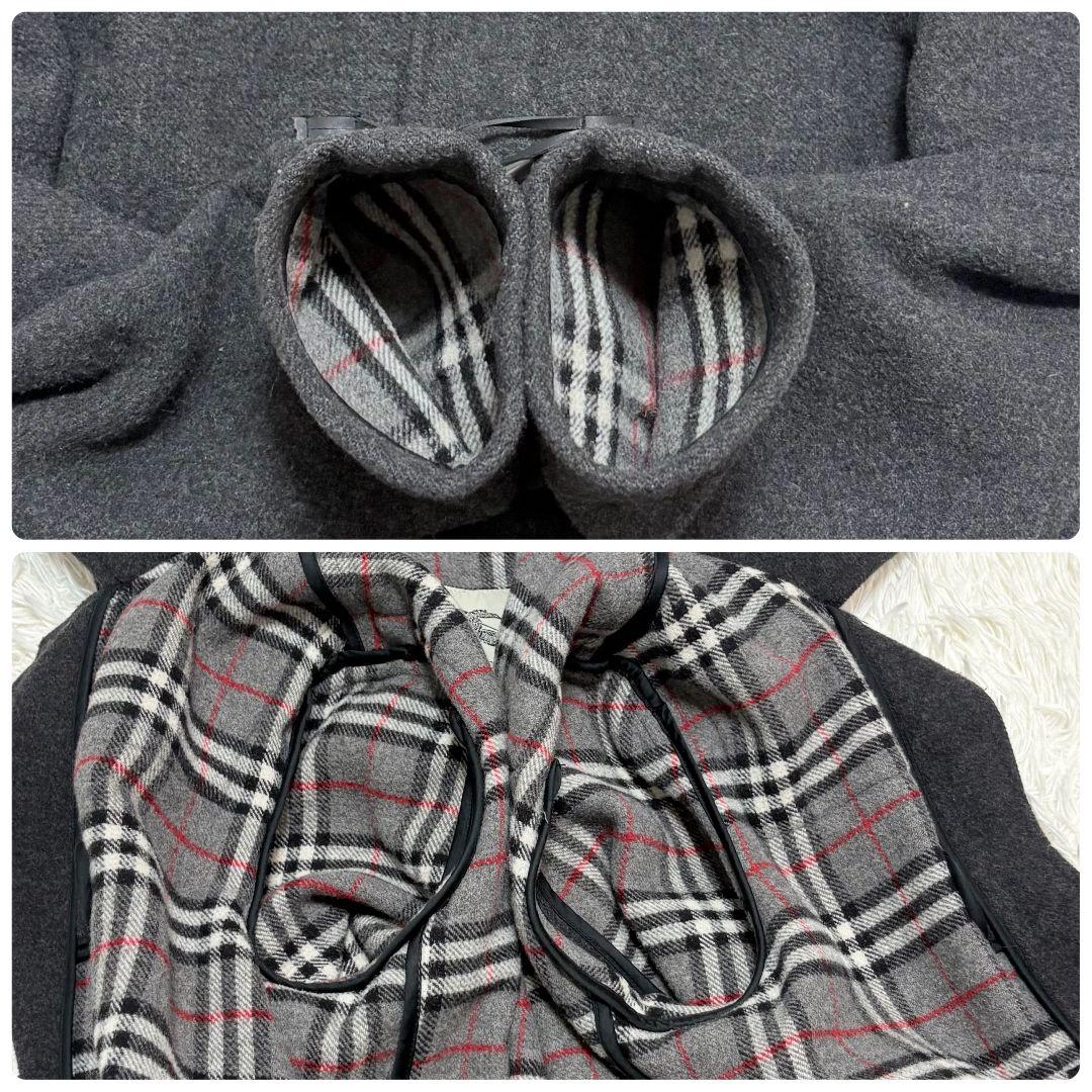 極美品 2way バーバリーロンドン ノバチェック ダッフルコート フード着脱