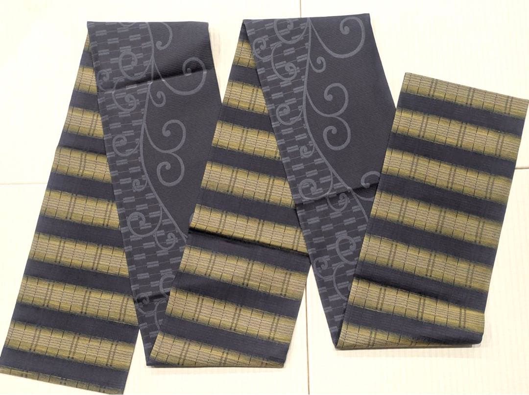 未使用 弥栄織物 リバーシブル 全通 袋帯 端布