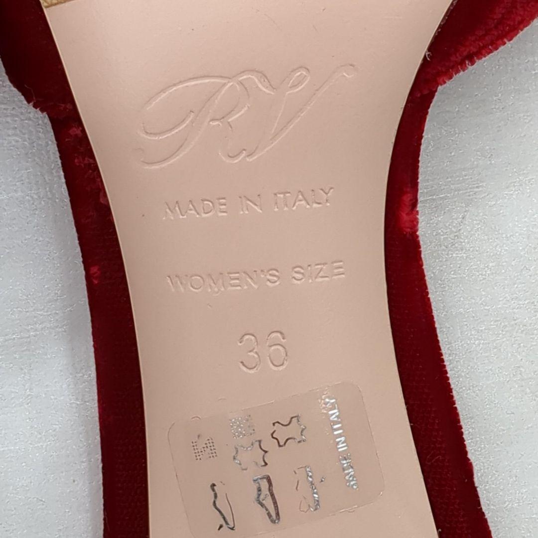 未使用級 ロジェヴィヴィエ ビジュー ヒール ベロア ミュール 36 23cm