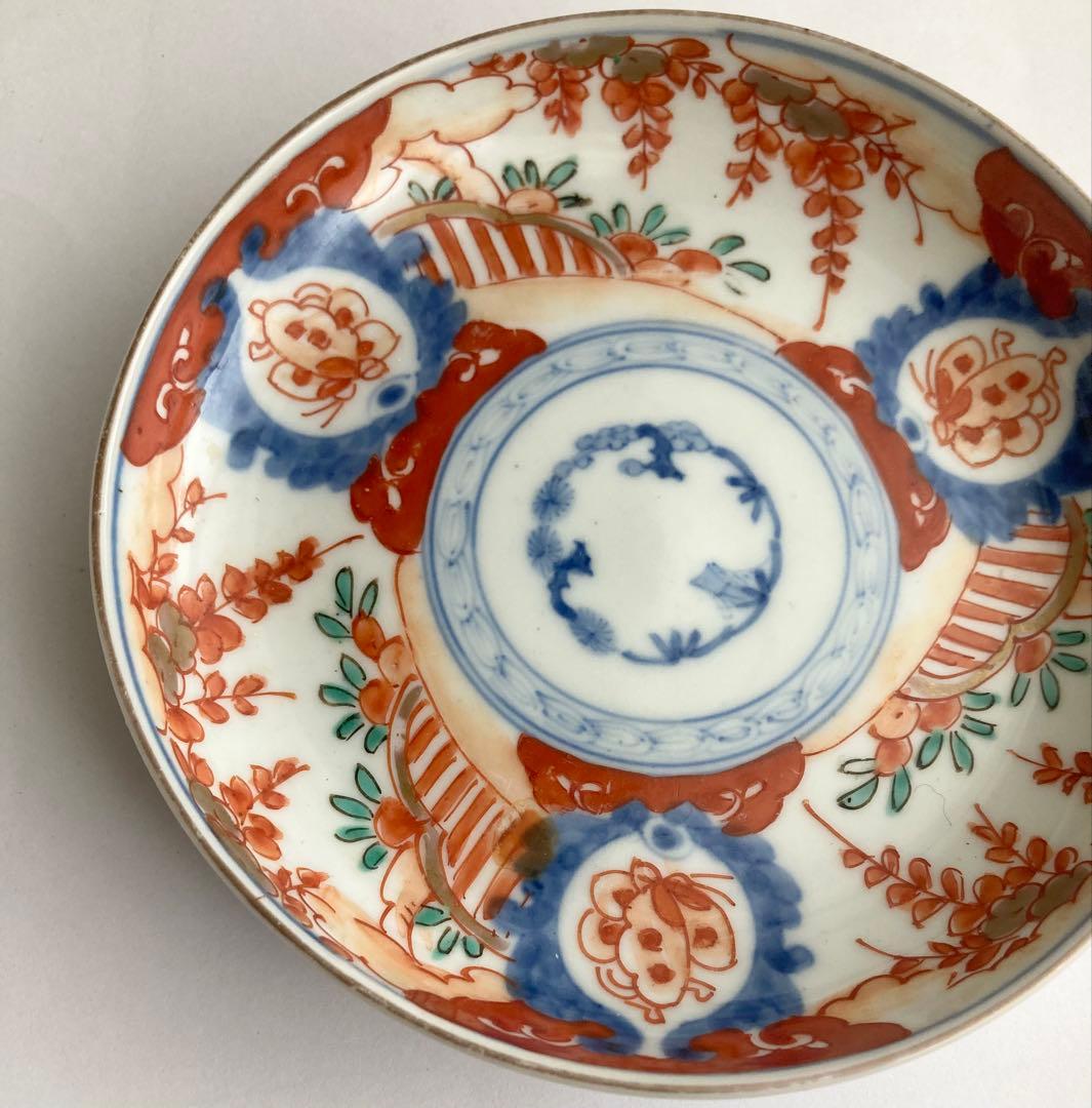 赤絵蝶赤絵皿　器　庫山窯、九谷焼や犬山焼、柿右衛門、大聖寺伊万里や古伊万里好き