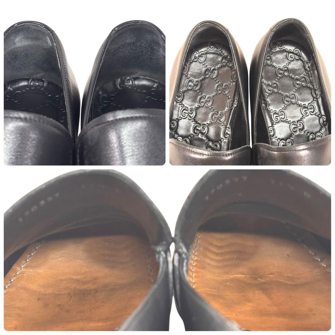 グッチ 11 1/2 30.5 レザー ビジネス シングルモンク ブラック 黒